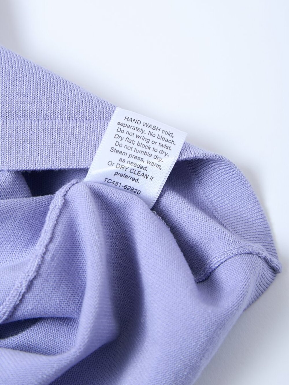 Pendleton Silk Blend Ruffled V-Neck Long Sleeve Knit Lavender Top Grandma Fairy - Picture 7 of 8